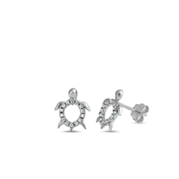 E's TIMELESS JEWELRY Jewelry - 🐢 STERLING SILVER 925 Turtle Stud Earrings